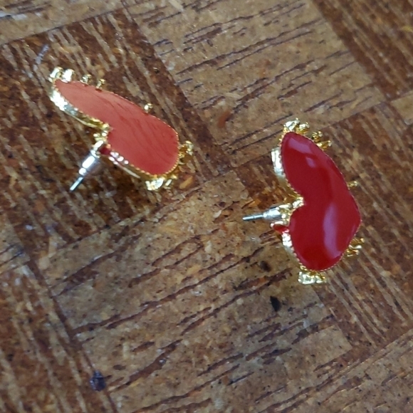 Boho Fashion Red Heart Stud Earrings jewelry - Picture 7 of 7